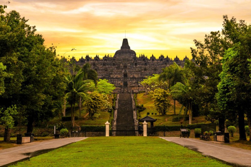 Chrámový komplex Borobudur.