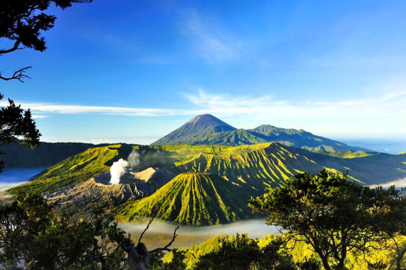 Pohled na sopku Bromo.