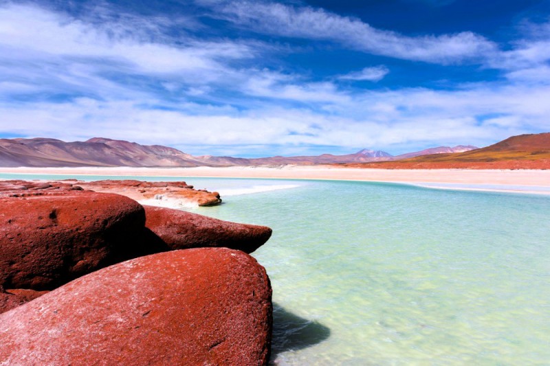 Červené skály v oblasti San Pedro de Atacama.