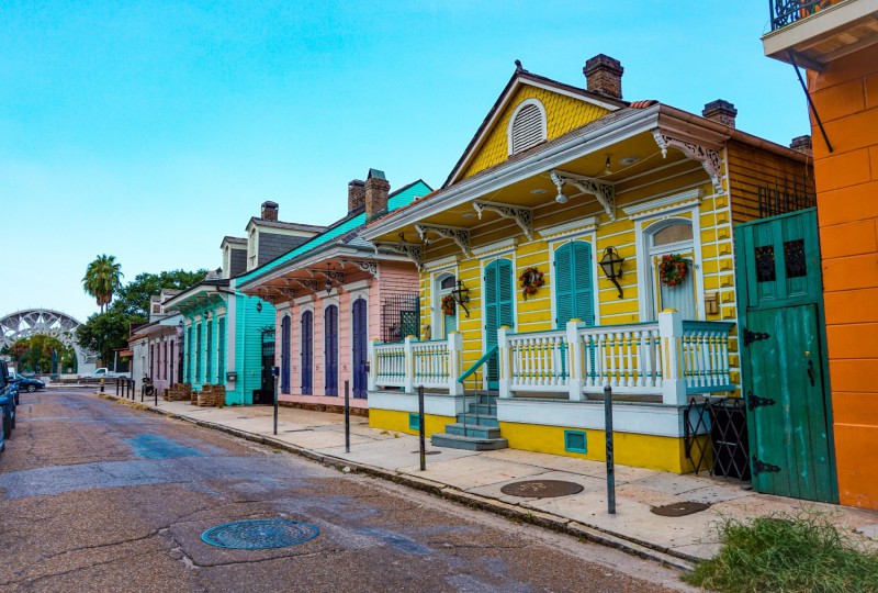 Typické domy v New Orleans.