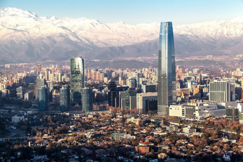 Skvostný výhled na Santiago de Chile.