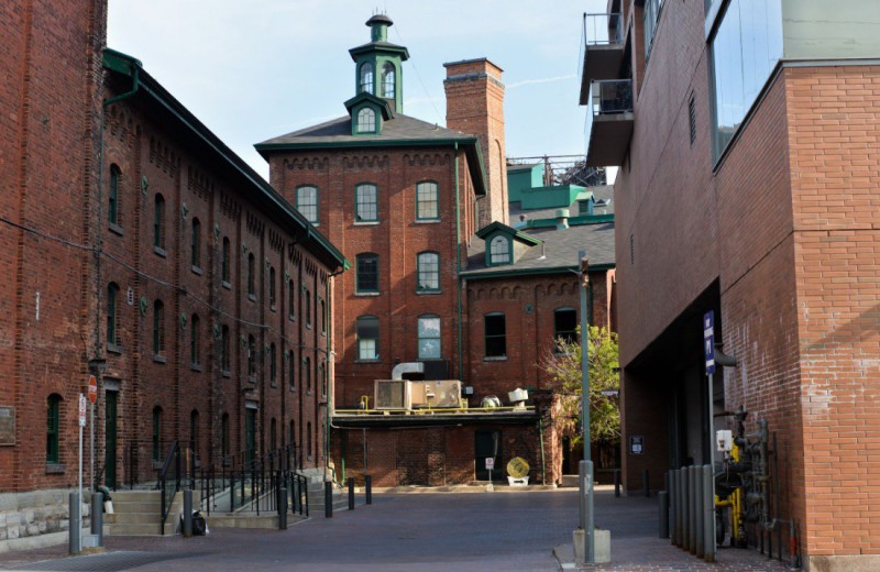 Městská čtvrť Distillery District.