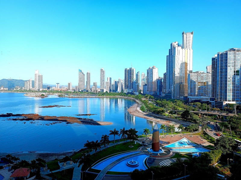 Městské panorama v Panama city. 