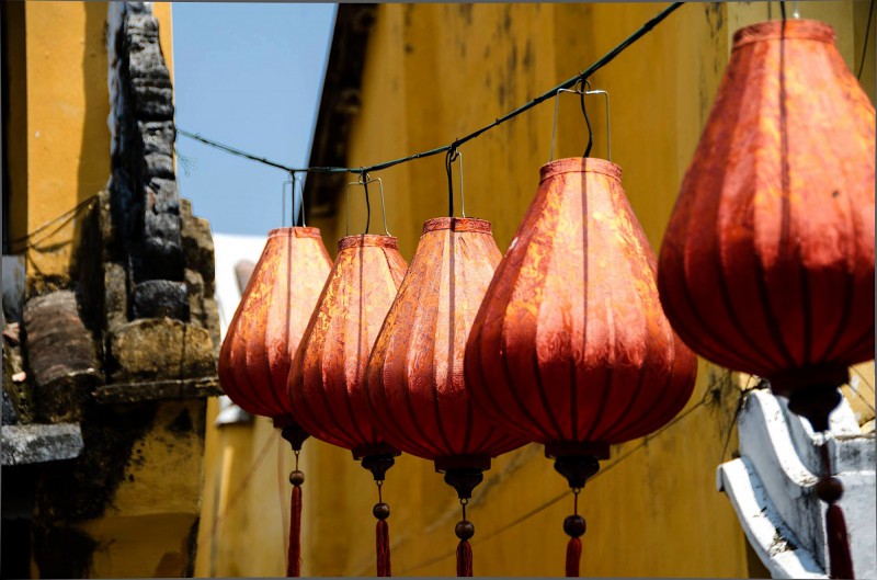 Romantické městečko Hoi An je plné lampionů. 