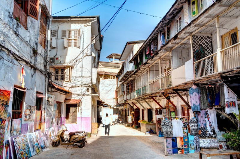 Uličky městečka Stone town na Zanzibaru.